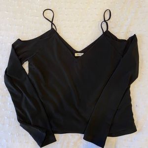 Brandy Melville Cold Shoulder Black Top